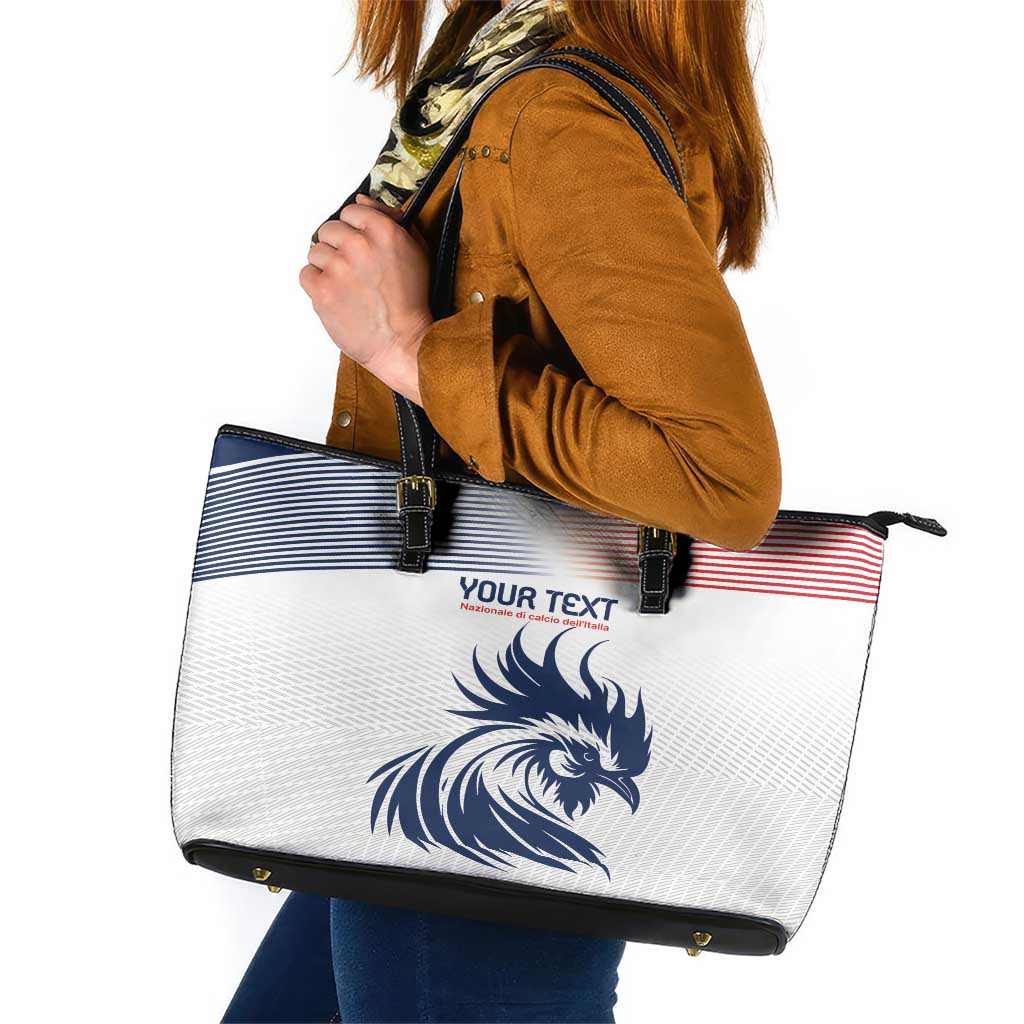 Custom France Football Leather Tote Bag Les Bleus Rooster Sporty Style - Wonder Print Shop