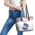 Custom France Football Leather Tote Bag Les Bleus Rooster Sporty Style - Wonder Print Shop