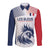 Custom France Football Long Sleeve Button Shirt Les Bleus Rooster Sporty Style - Wonder Print Shop