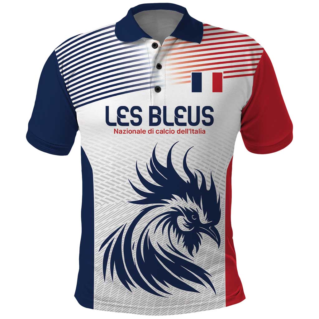 Custom France Football Polo Shirt Les Bleus Rooster Sporty Style - Wonder Print Shop