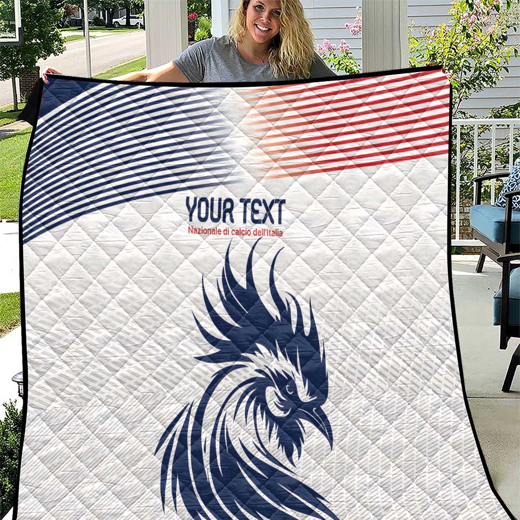 Custom France Football Quilt Les Bleus Rooster Sporty Style