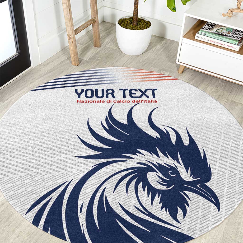 Custom France Football Round Carpet Les Bleus Rooster Sporty Style