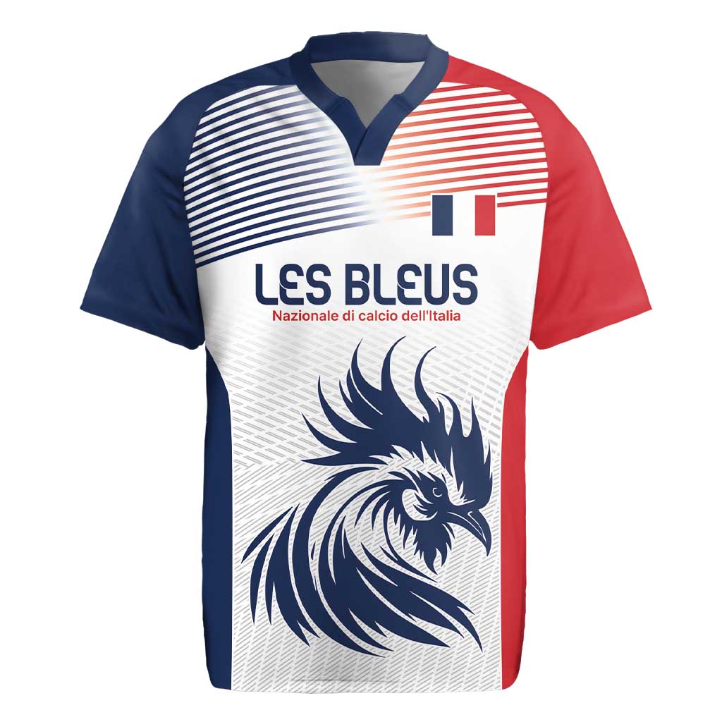 Custom France Football Rugby Jersey Les Bleus Rooster Sporty Style