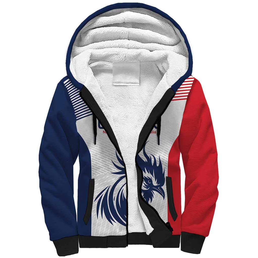 Custom France Football Sherpa Hoodie Les Bleus Rooster Sporty Style - Wonder Print Shop