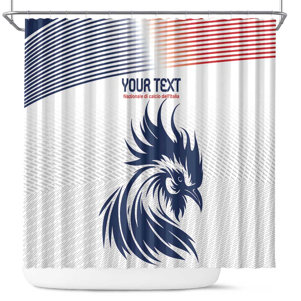 Custom France Football Shower Curtain Les Bleus Rooster Sporty Style