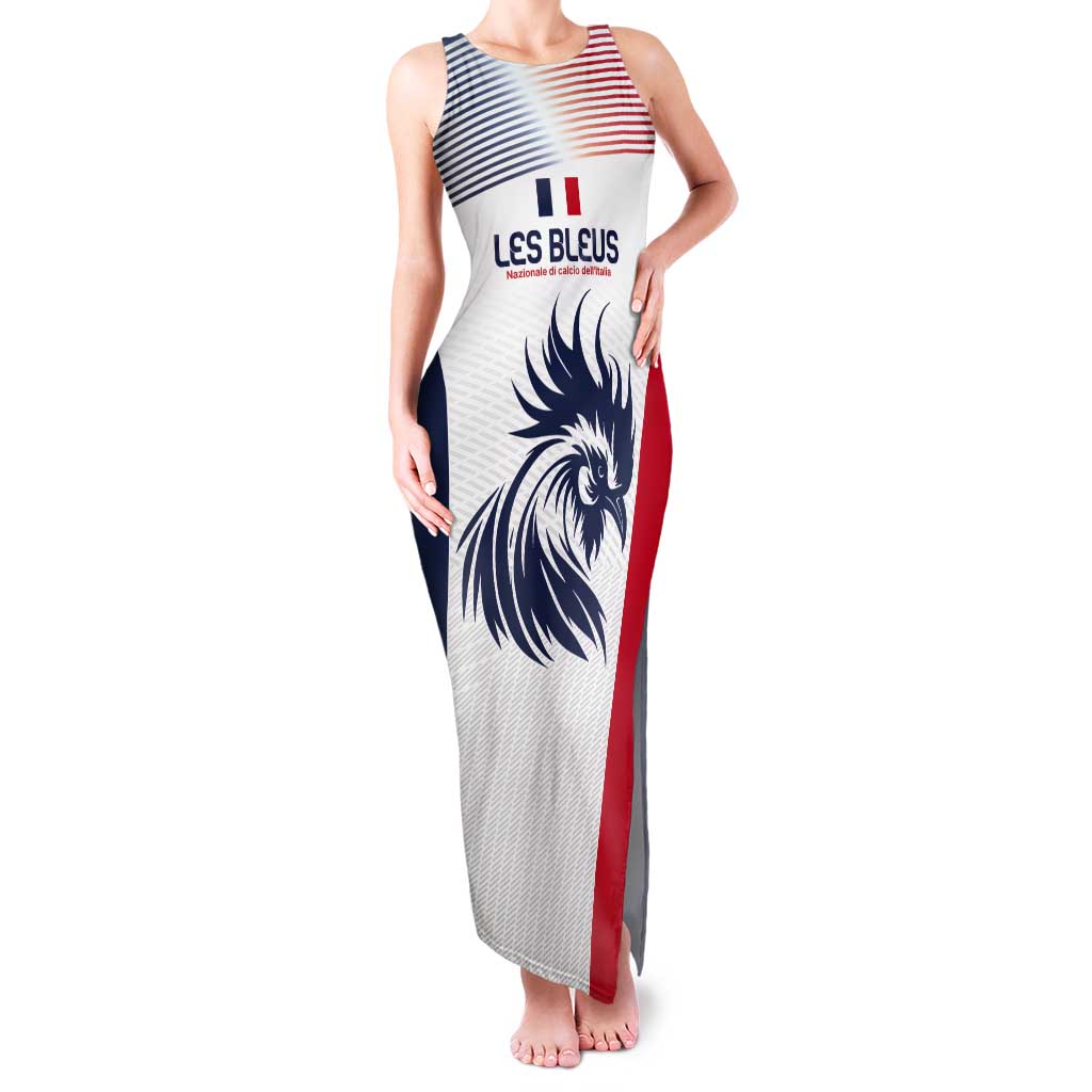 Custom France Football Tank Maxi Dress Les Bleus Rooster Sporty Style - Wonder Print Shop