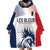 Custom France Football Wearable Blanket Hoodie Les Bleus Rooster Sporty Style - Wonder Print Shop