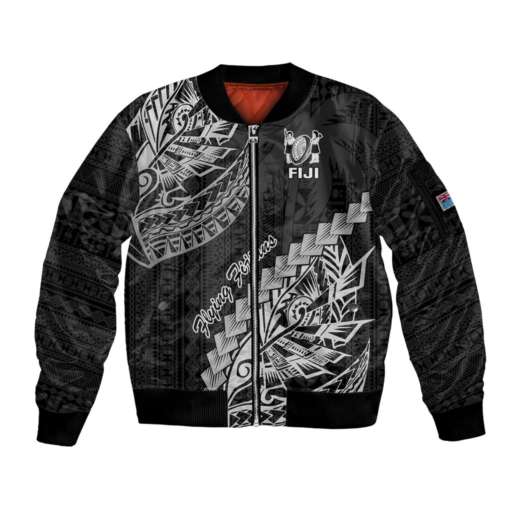 Fiji Rugby Sleeve Zip Bomber Jacket Kaiviti Fijian Tribal World Cup Black - Wonder Print Shop