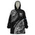 Fiji Rugby Wearable Blanket Hoodie Kaiviti Fijian Tribal World Cup Black - Wonder Print Shop