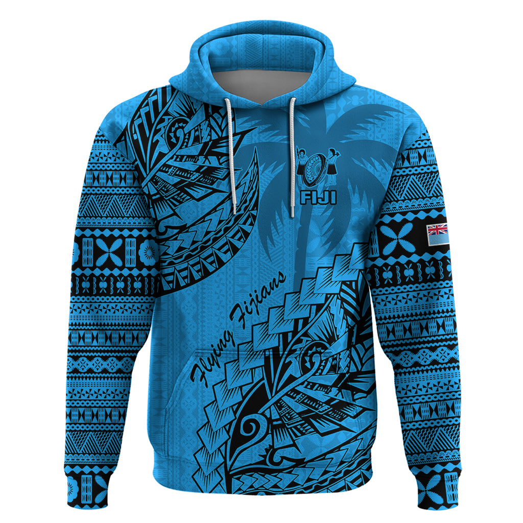 Fiji Rugby Hoodie Kaiviti Fijian Tribal World Cup Blue No1 - Wonder Print Shop