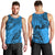 Fiji Rugby Men Tank Top Kaiviti Fijian Tribal World Cup Blue No1 - Wonder Print Shop