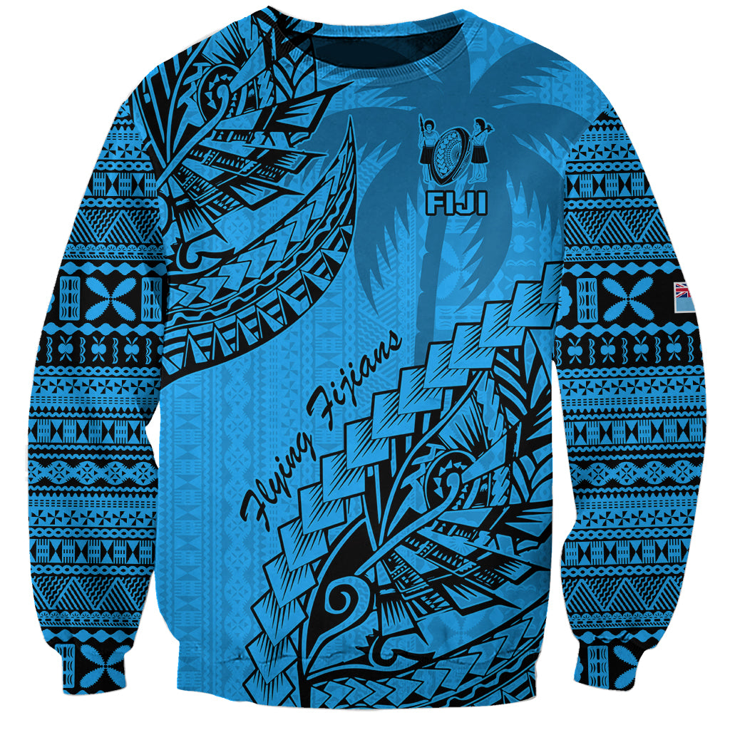 Fiji Rugby Sweatshirt Kaiviti Fijian Tribal World Cup Blue No1 - Wonder Print Shop