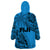 Fiji Rugby Wearable Blanket Hoodie Kaiviti Fijian Tribal World Cup Blue No1 - Wonder Print Shop