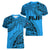 Fiji Rugby Women V Neck T Shirt Kaiviti Fijian Tribal World Cup Blue No1 - Wonder Print Shop