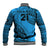 Custom Fiji Rugby Baseball Jacket Kaiviti Fijian Tribal World Cup Blue No1 LT9 - Wonder Print Shop