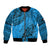 Custom Fiji Rugby Bomber Jacket Kaiviti Fijian Tribal World Cup Blue No1 LT9 - Wonder Print Shop