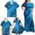 Custom Fiji Rugby Family Matching Off Shoulder Maxi Dress and Hawaiian Shirt Kaiviti Fijian Tribal World Cup Blue No1 LT9 - Wonder Print Shop