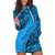 Custom Fiji Rugby Hoodie Dress Kaiviti Fijian Tribal World Cup Blue No1 - Wonder Print Shop