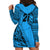 Custom Fiji Rugby Hoodie Dress Kaiviti Fijian Tribal World Cup Blue No1 - Wonder Print Shop