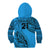 Custom Fiji Rugby Kid Hoodie Kaiviti Fijian Tribal World Cup Blue No1 - Wonder Print Shop