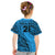 Custom Fiji Rugby Kid T Shirt Kaiviti Fijian Tribal World Cup Blue No1 - Wonder Print Shop