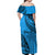 Custom Fiji Rugby Off Shoulder Maxi Dress Kaiviti Fijian Tribal World Cup Blue No1 - Wonder Print Shop