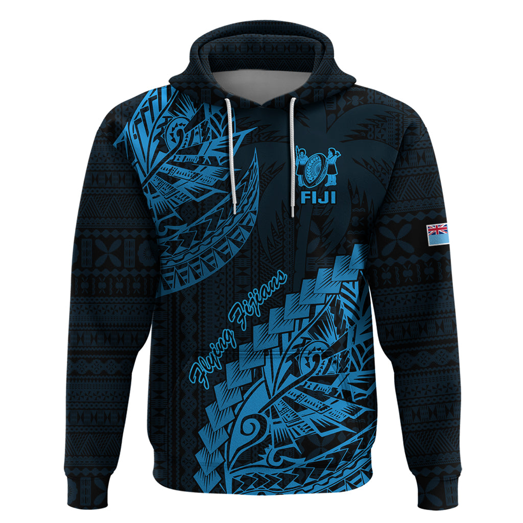 Fiji Rugby Hoodie Kaiviti Fijian Tribal World Cup Blue No2 - Wonder Print Shop