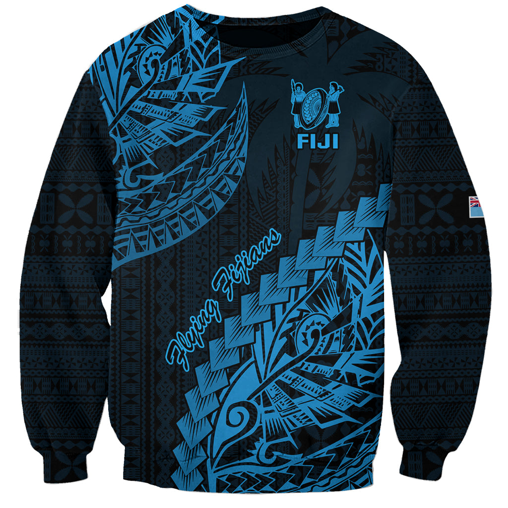 Fiji Rugby Sweatshirt Kaiviti Fijian Tribal World Cup Blue No2 - Wonder Print Shop