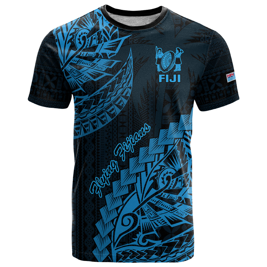 Fiji Rugby T Shirt Kaiviti Fijian Tribal World Cup Blue No2 - Wonder Print Shop