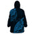 Fiji Rugby Wearable Blanket Hoodie Kaiviti Fijian Tribal World Cup Blue No2 - Wonder Print Shop