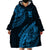 Fiji Rugby Wearable Blanket Hoodie Kaiviti Fijian Tribal World Cup Blue No2 - Wonder Print Shop