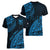 Fiji Rugby Women V Neck T Shirt Kaiviti Fijian Tribal World Cup Blue No2 - Wonder Print Shop