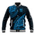 Custom Fiji Rugby Baseball Jacket Kaiviti Fijian Tribal World Cup Blue No2 LT9 - Wonder Print Shop