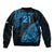 Custom Fiji Rugby Bomber Jacket Kaiviti Fijian Tribal World Cup Blue No2 LT9 - Wonder Print Shop