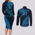 Custom Fiji Rugby Couples Matching Long Sleeve Bodycon Dress and Long Sleeve Button Shirt Kaiviti Fijian Tribal World Cup Blue No2 LT9 - Wonder Print Shop