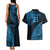 Custom Fiji Rugby Couples Matching Tank Maxi Dress and Hawaiian Shirt Kaiviti Fijian Tribal World Cup Blue No2 LT9 - Wonder Print Shop