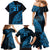 Custom Fiji Rugby Family Matching Mermaid Dress and Hawaiian Shirt Kaiviti Fijian Tribal World Cup Blue No2 LT9 - Wonder Print Shop