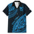 Custom Fiji Rugby Family Matching Off Shoulder Long Sleeve Dress and Hawaiian Shirt Kaiviti Fijian Tribal World Cup Blue No2 - Wonder Print Shop