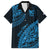 Custom Fiji Rugby Family Matching Short Sleeve Bodycon Dress and Hawaiian Shirt Kaiviti Fijian Tribal World Cup Blue No2 - Wonder Print Shop