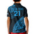 Custom Fiji Rugby Kid Polo Shirt Kaiviti Fijian Tribal World Cup Blue No2 - Wonder Print Shop