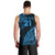 Custom Fiji Rugby Men Tank Top Kaiviti Fijian Tribal World Cup Blue No2 - Wonder Print Shop