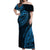 Custom Fiji Rugby Off Shoulder Maxi Dress Kaiviti Fijian Tribal World Cup Blue No2 - Wonder Print Shop