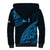 Custom Fiji Rugby Sherpa Hoodie Kaiviti Fijian Tribal World Cup Blue No2 - Wonder Print Shop