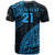 Custom Fiji Rugby T Shirt Kaiviti Fijian Tribal World Cup Blue No2 - Wonder Print Shop