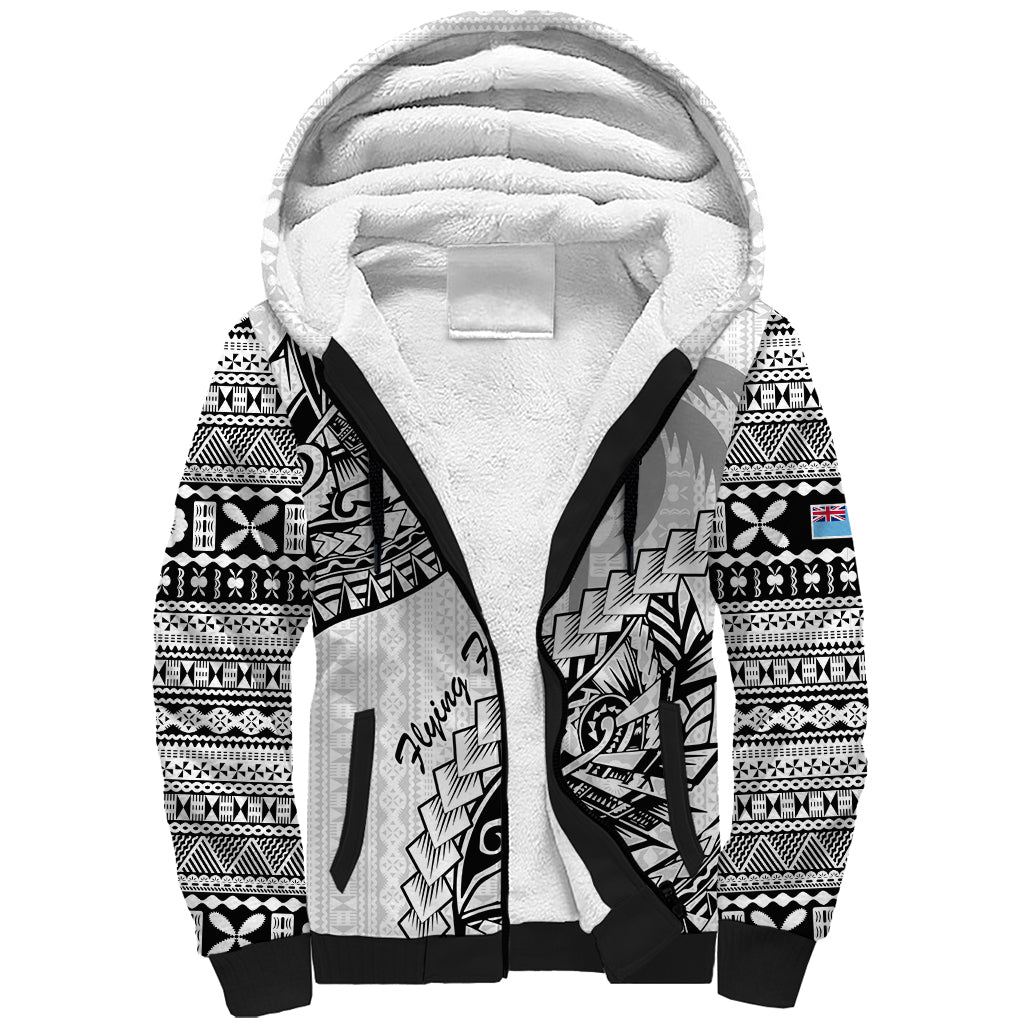 Fiji Rugby Sherpa Hoodie Kaiviti Fijian Tribal World Cup White - Wonder Print Shop