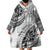 Fiji Rugby Wearable Blanket Hoodie Kaiviti Fijian Tribal World Cup White - Wonder Print Shop