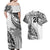 Custom Fiji Rugby Couples Matching Off Shoulder Maxi Dress and Hawaiian Shirt Kaiviti Fijian Tribal World Cup White LT9 - Wonder Print Shop