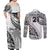 Custom Fiji Rugby Couples Matching Off Shoulder Maxi Dress and Long Sleeve Button Shirt Kaiviti Fijian Tribal World Cup White LT9 - Wonder Print Shop