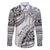 Custom Fiji Rugby Family Matching Off Shoulder Long Sleeve Dress and Hawaiian Shirt Kaiviti Fijian Tribal World Cup White - Wonder Print Shop