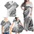 Custom Fiji Rugby Family Matching Off Shoulder Maxi Dress and Hawaiian Shirt Kaiviti Fijian Tribal World Cup White LT9 - Wonder Print Shop